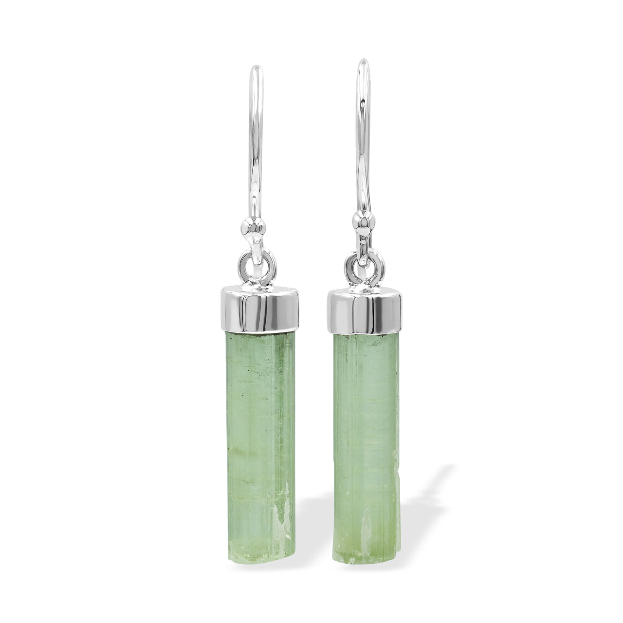 Starborn Tourmaline Crystal Point Sterling Silver Drop Earrings