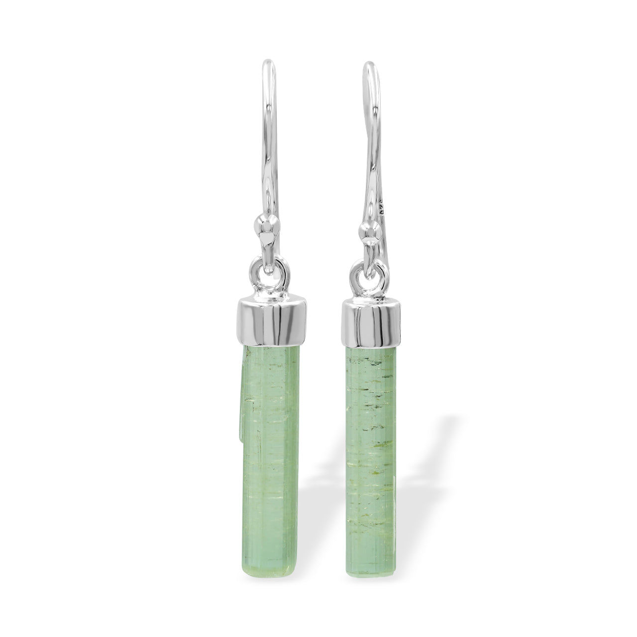 Starborn Tourmaline Crystal Point Sterling Silver Drop Earrings