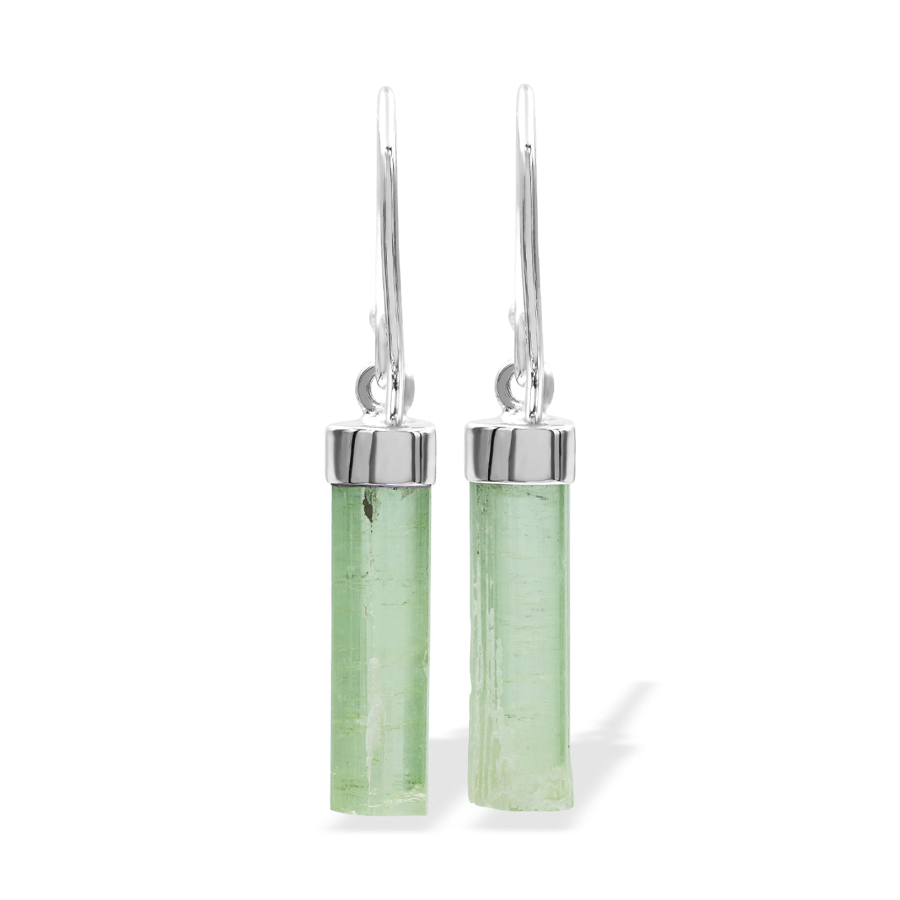 Starborn Tourmaline Crystal Point Sterling Silver Drop Earrings