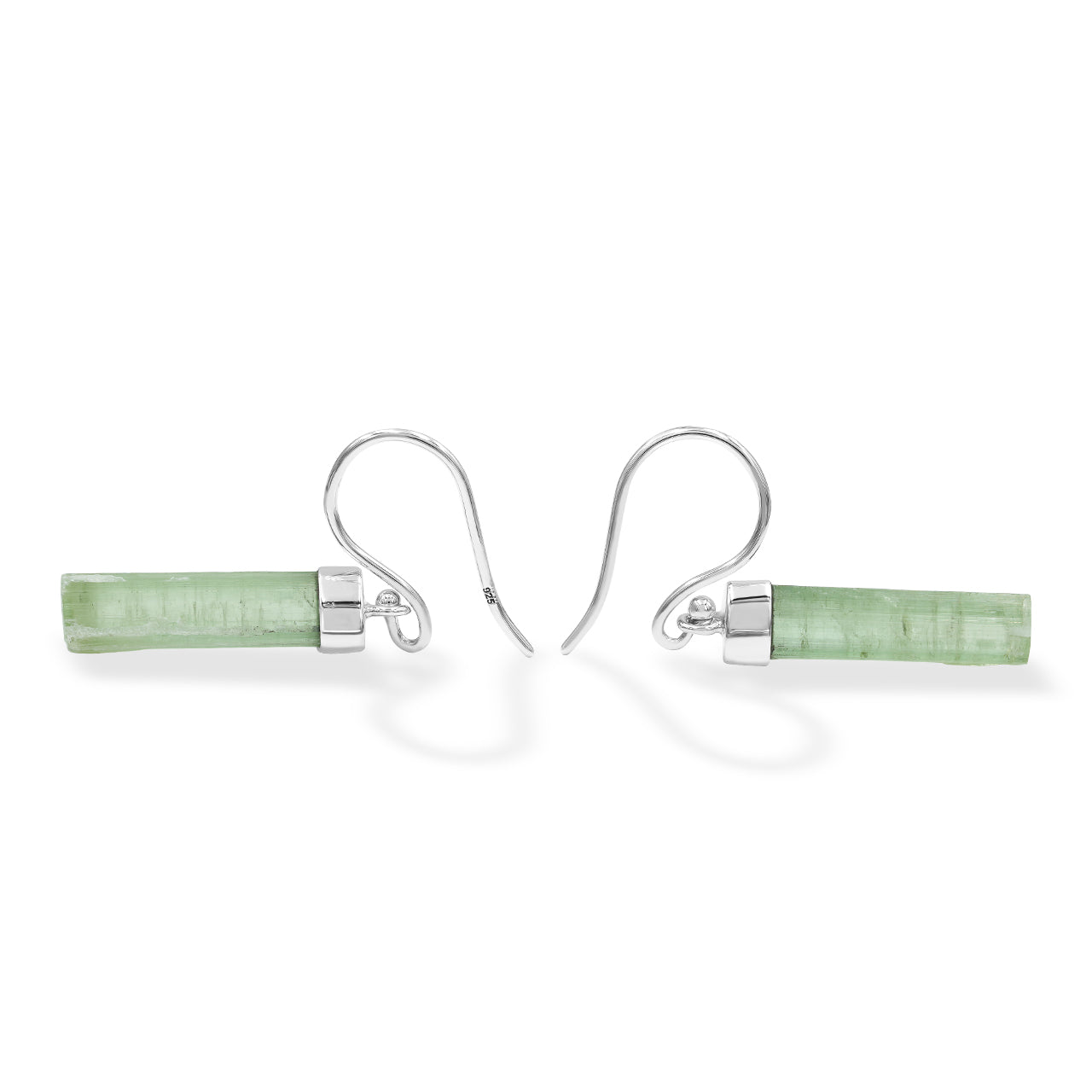 Starborn Tourmaline Crystal Point Sterling Silver Drop Earrings
