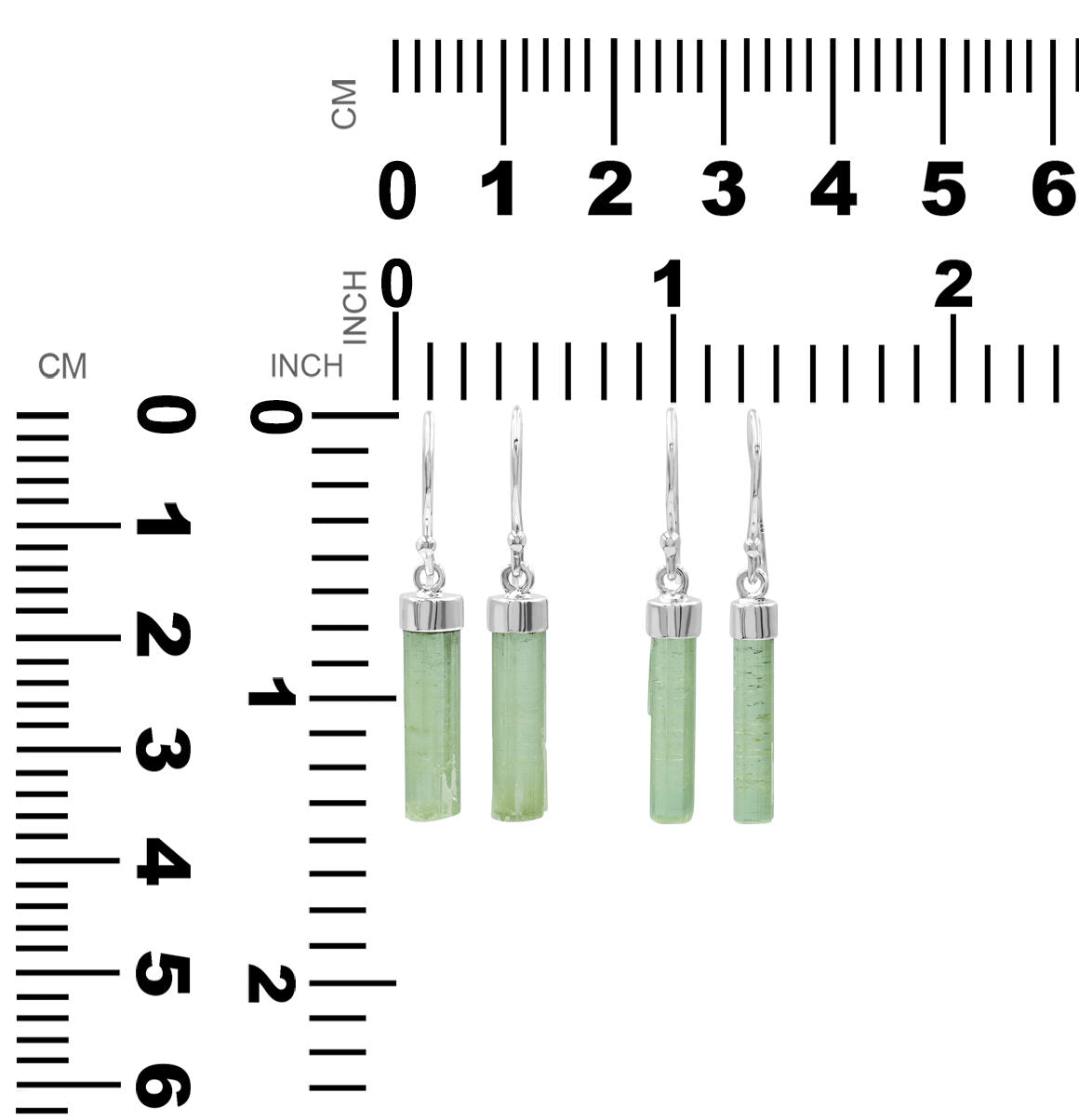 Starborn Tourmaline Crystal Point Sterling Silver Drop Earrings