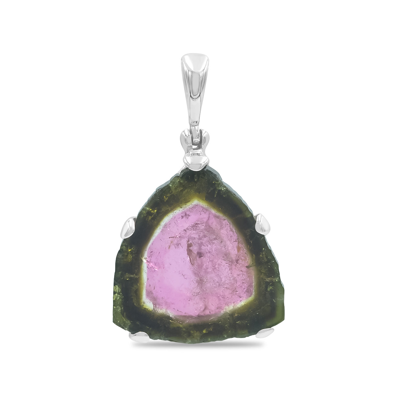 Starborn Tourmaline Crystal Slice Pendant in Sterling Silver