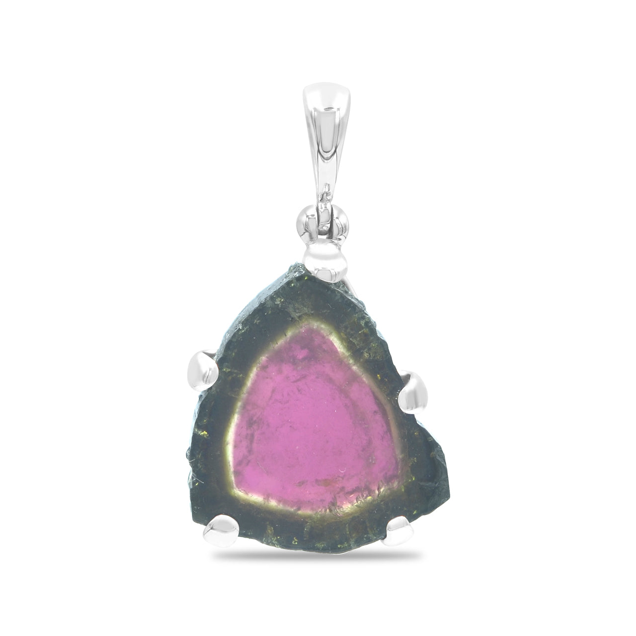 Starborn Tourmaline Crystal Slice Pendant in Sterling Silver