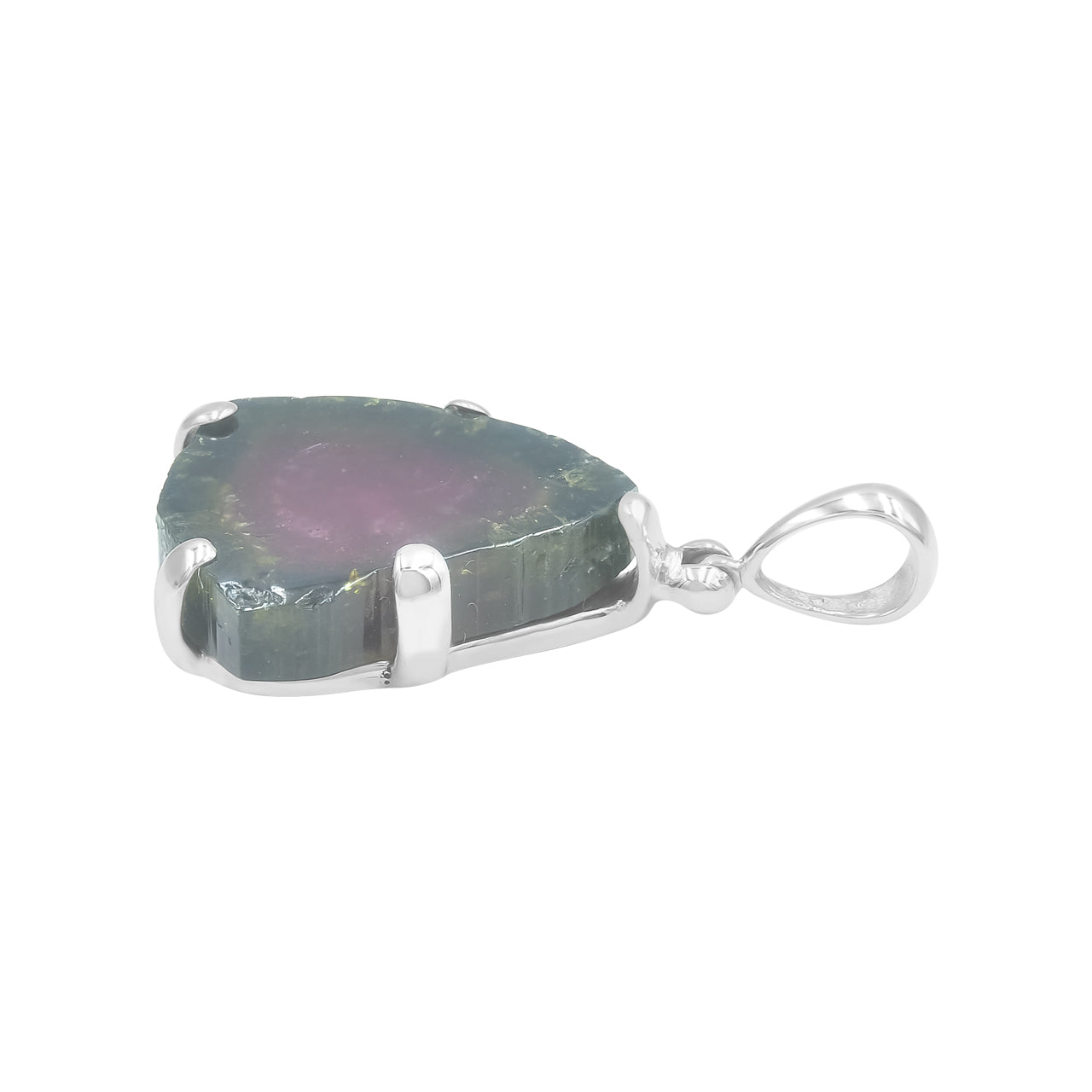 Starborn Tourmaline Crystal Slice Pendant in Sterling Silver
