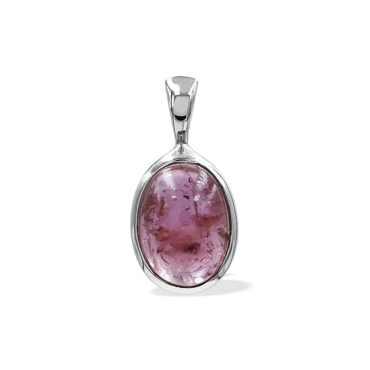 Starborn Pink Tourmaline Oval Pendant in Sterling Silver