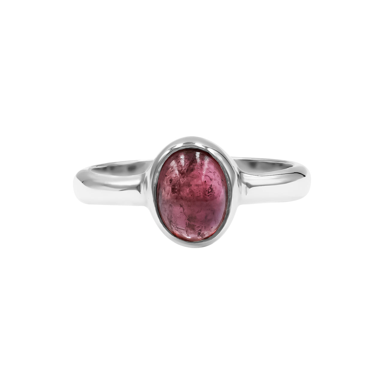 Starborn Pink Tourmaline Oval Shape Ring in Sterling Silver