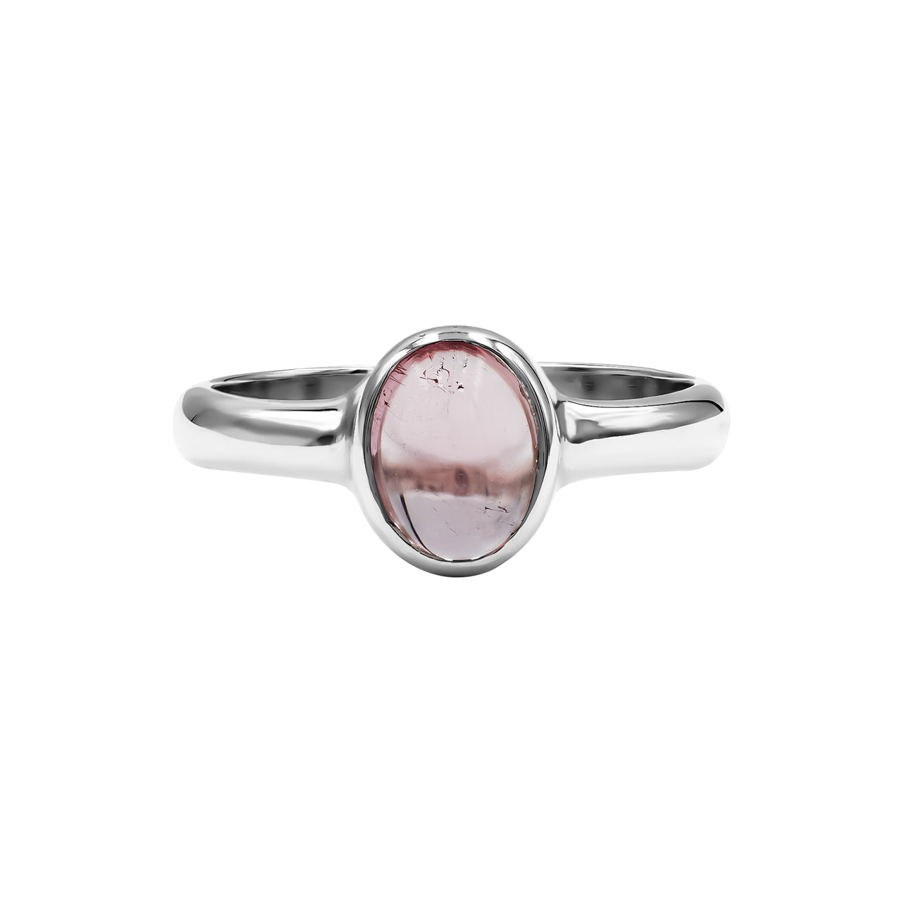 Starborn Pink Tourmaline Oval Shape Ring in Sterling Silver