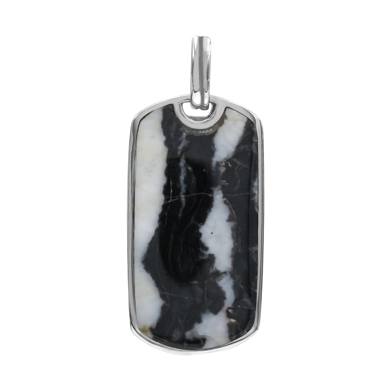Starborn White Buffalo Dog Tag Pendant in Sterling Silver