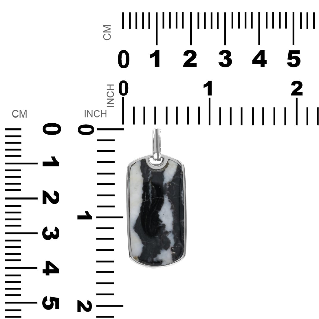 Starborn White Buffalo Dog Tag Pendant in Sterling Silver