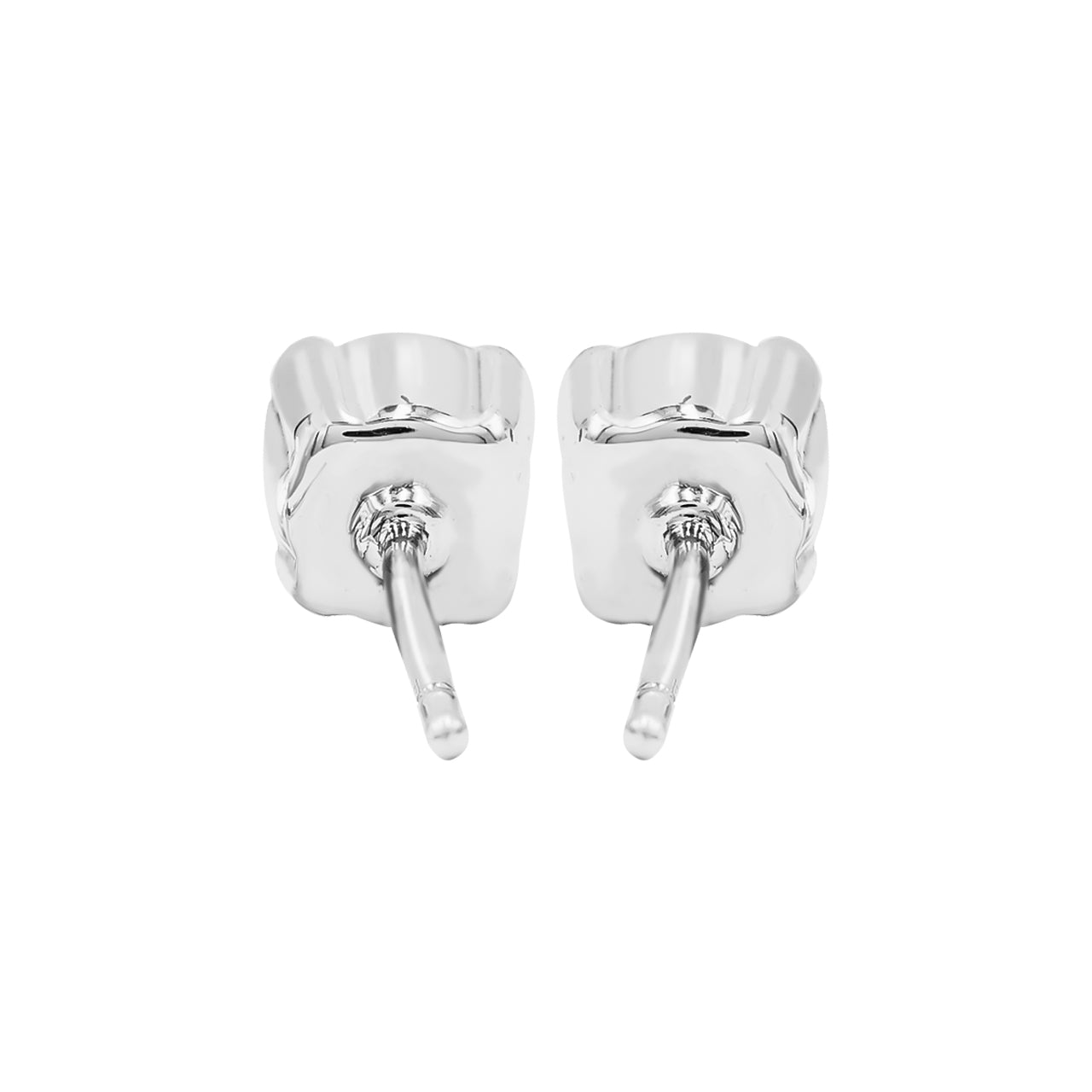 Starborn Round Faceted White Topaz Post Style Earrings in Sterling Silver