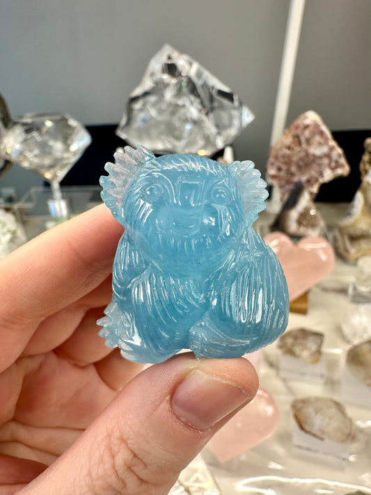 Hand-Carved Brazilian Aquamarine Koala