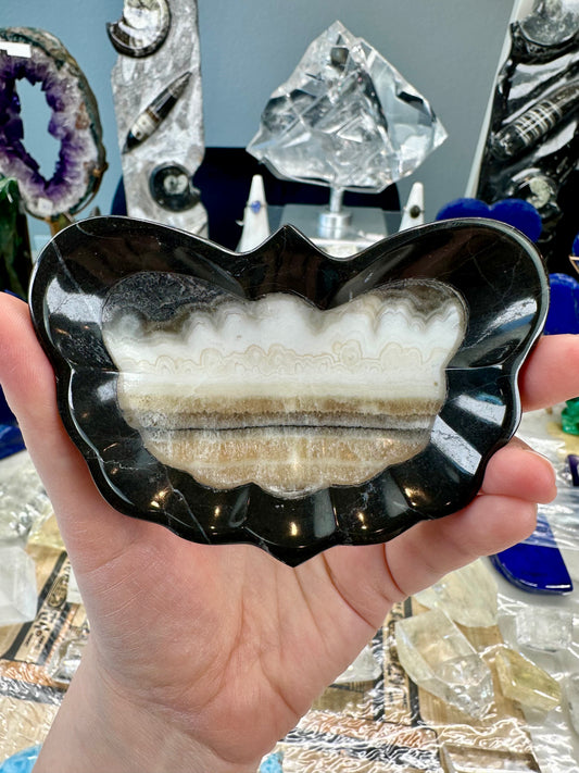Calcite & Marble Butterfly Bowl B