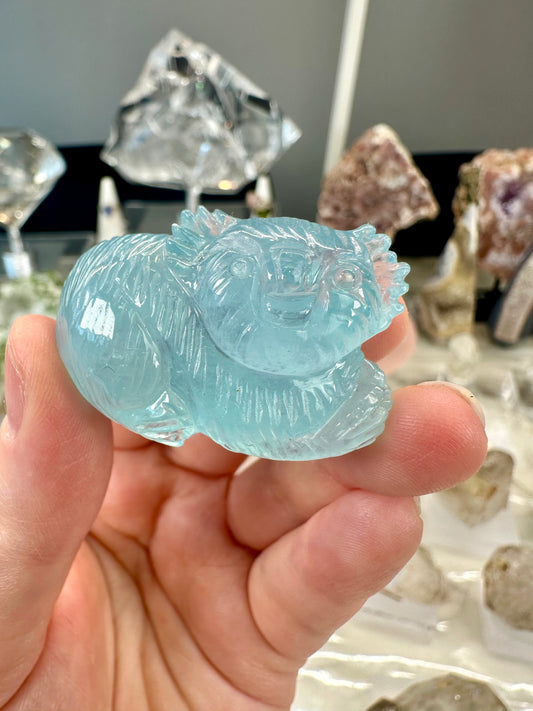 Hand-Carved Brazilian Aquamarine Koala