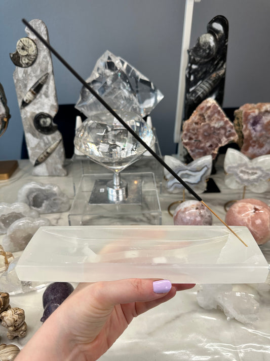 White Calcite Incense Holder D