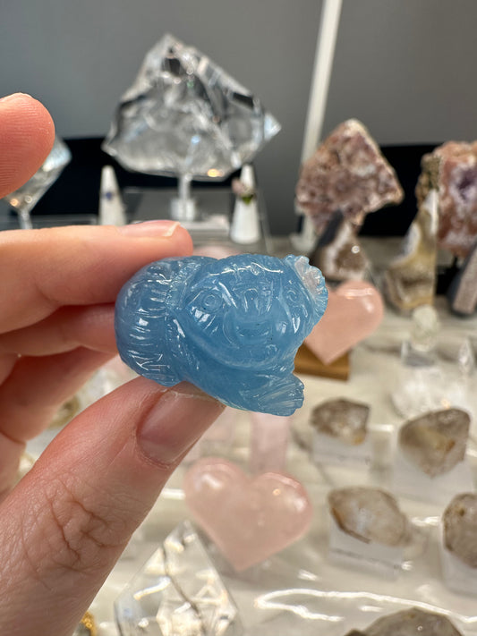 Hand-Carved Brazilian Aquamarine Koala