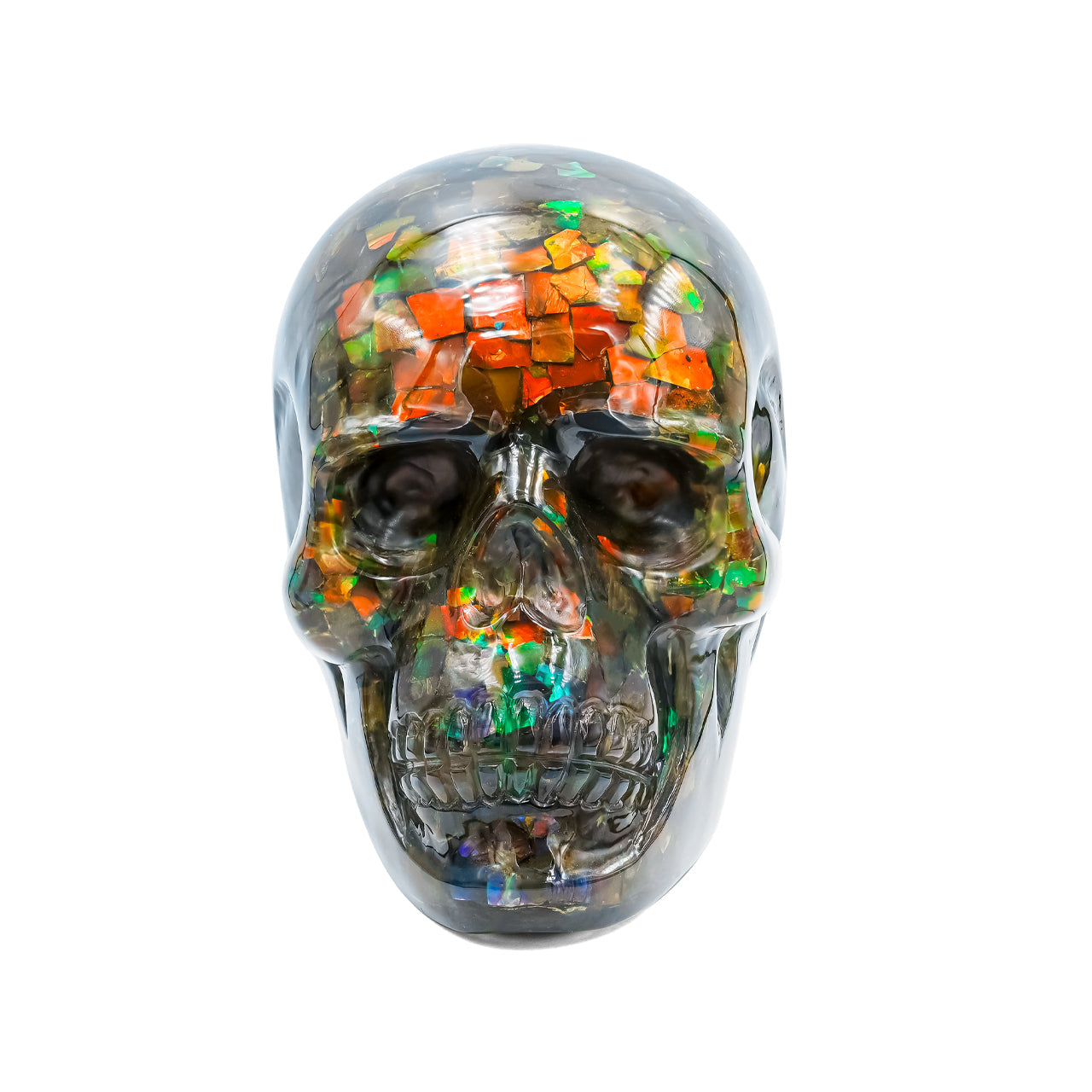 Starborn Hand Carved Ammolite Skull Carving 4400 cts - 1 Piece