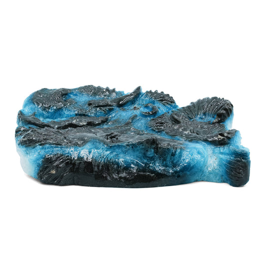 Starborn Blue Ice Glacierite Woman and Animal Face Carving 239.7 cts - 1 Piece