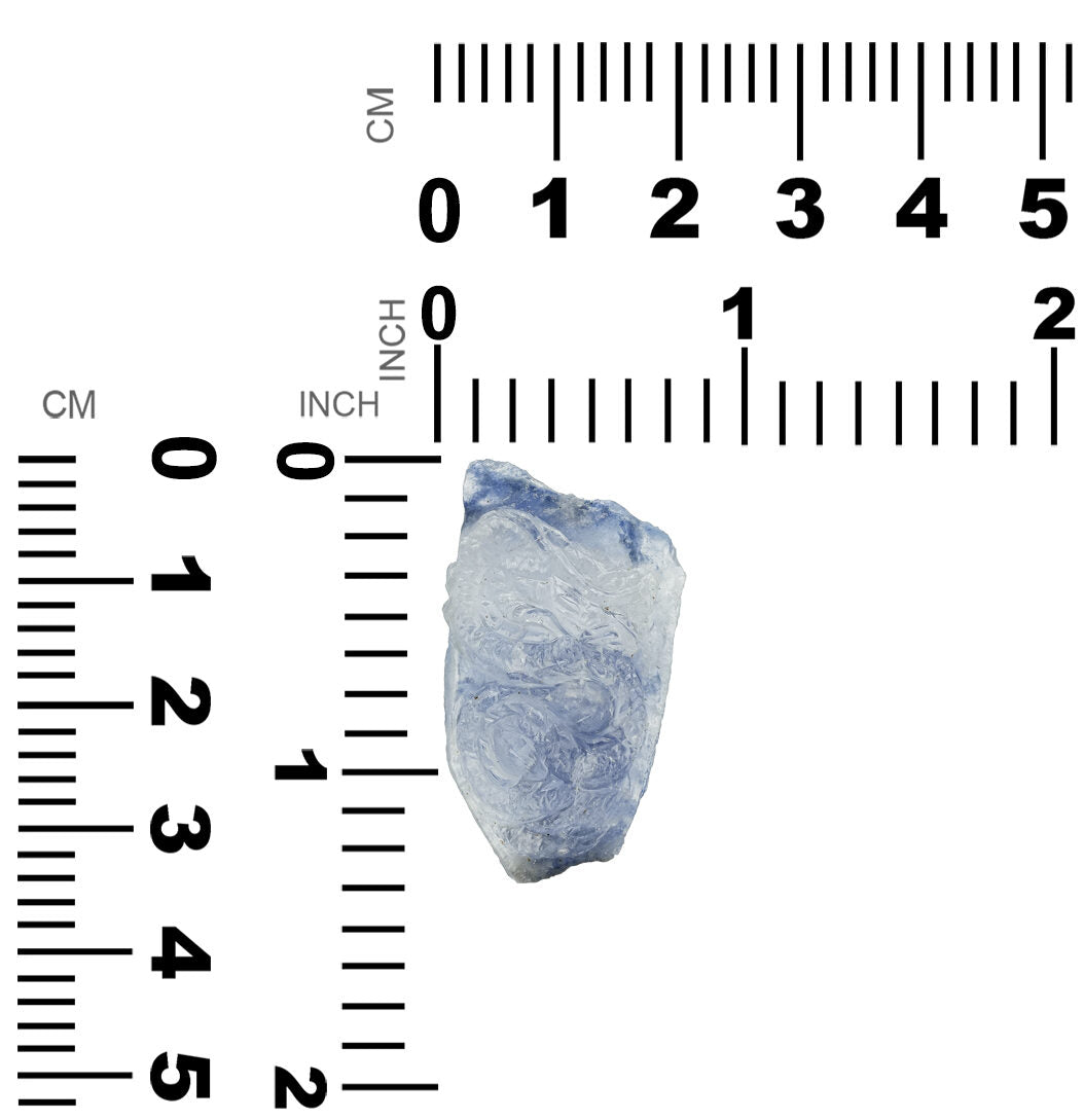 Starborn Blue Dumortierite in Quartz Crystal Dragon Carving 41 cts - 1  Piece