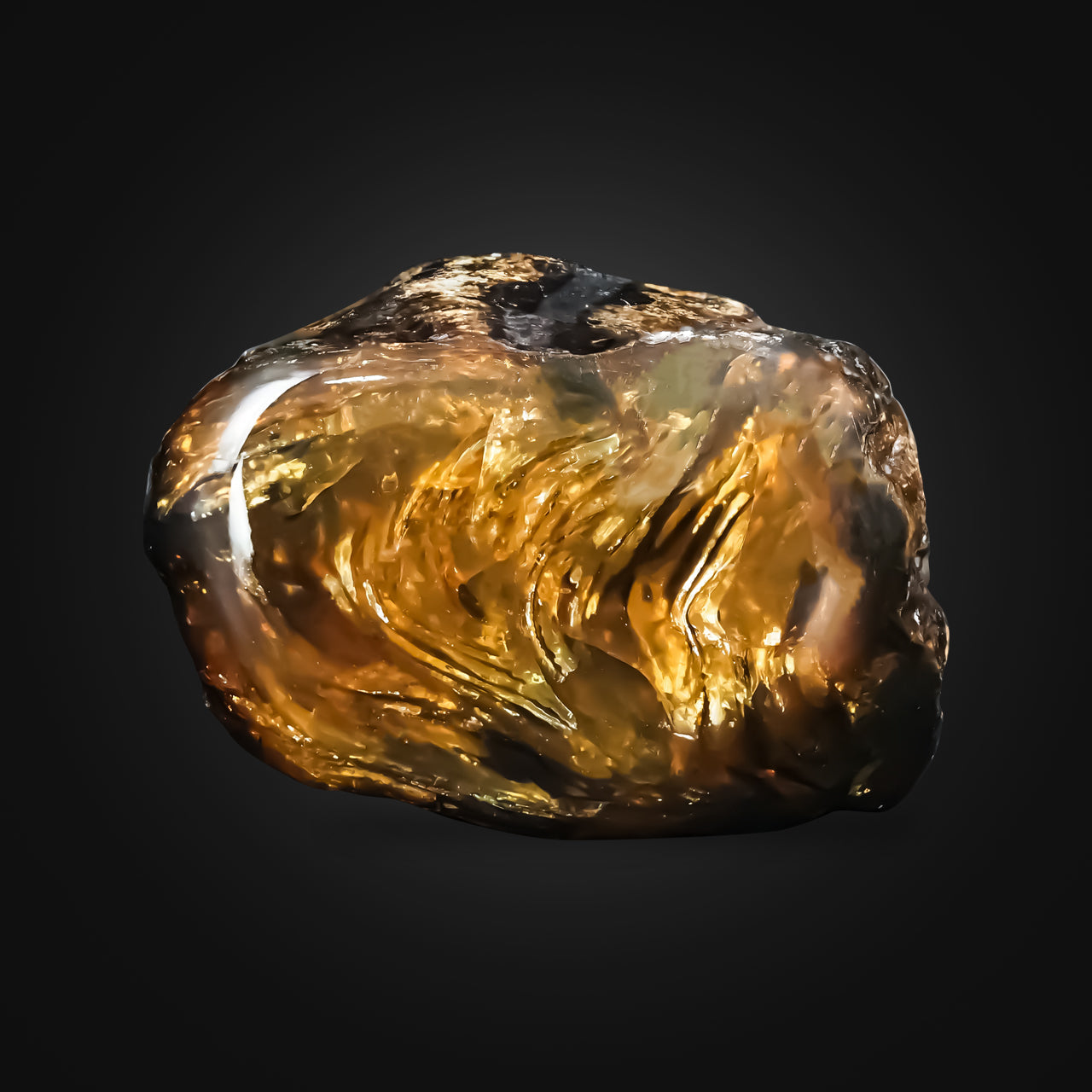 Starborn Lion's Mane Sumatra Amber Polished Collector's Corner Specimen 1,225ct - 1 Piece