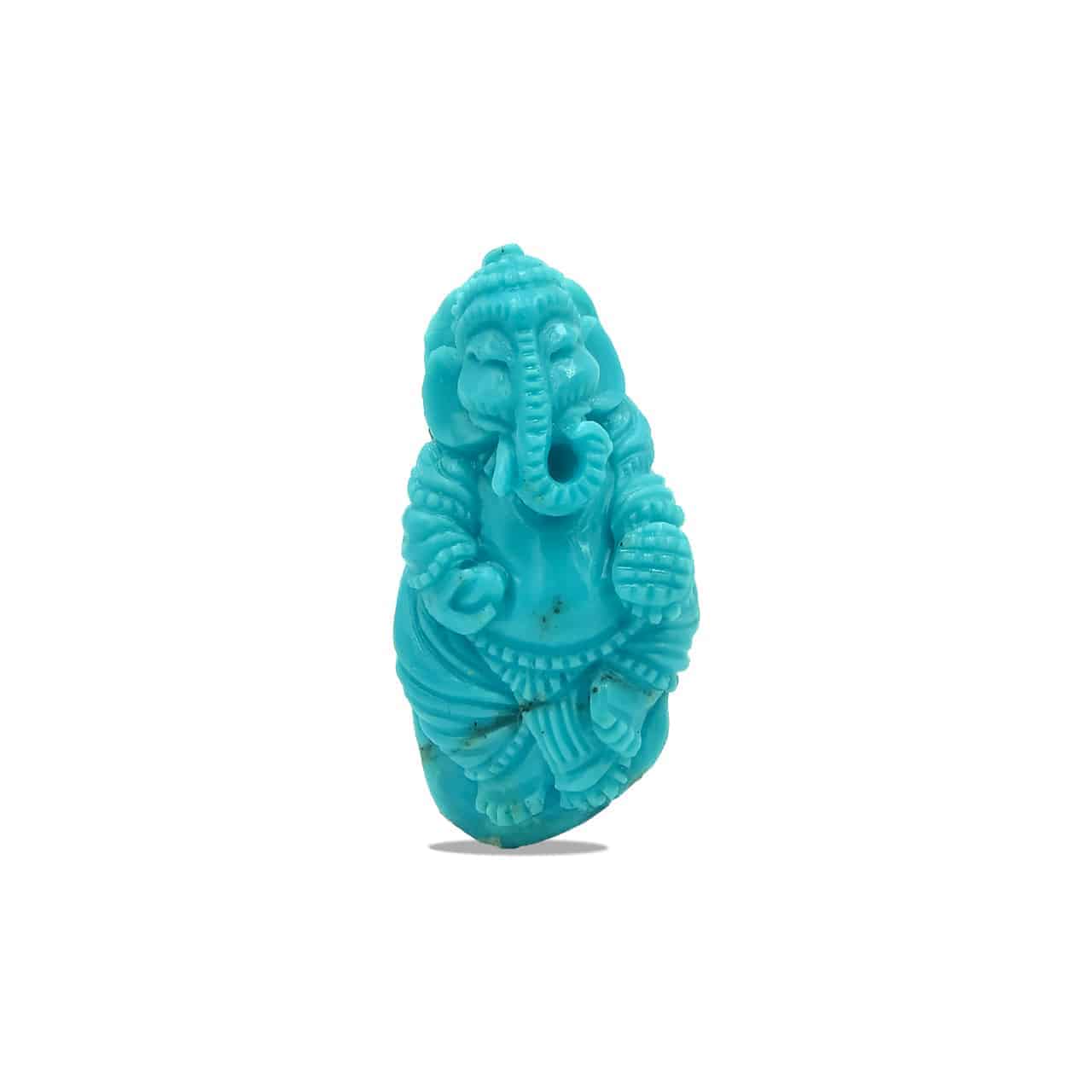 Starborn Hand Carved Turquoise Ganesh (50ct) - 1 Piece
