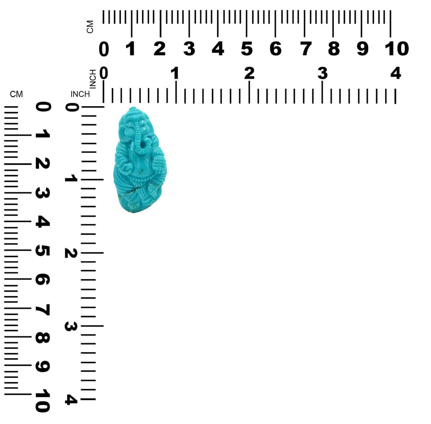 Starborn Hand Carved Turquoise Ganesh (50ct) - 1 Piece