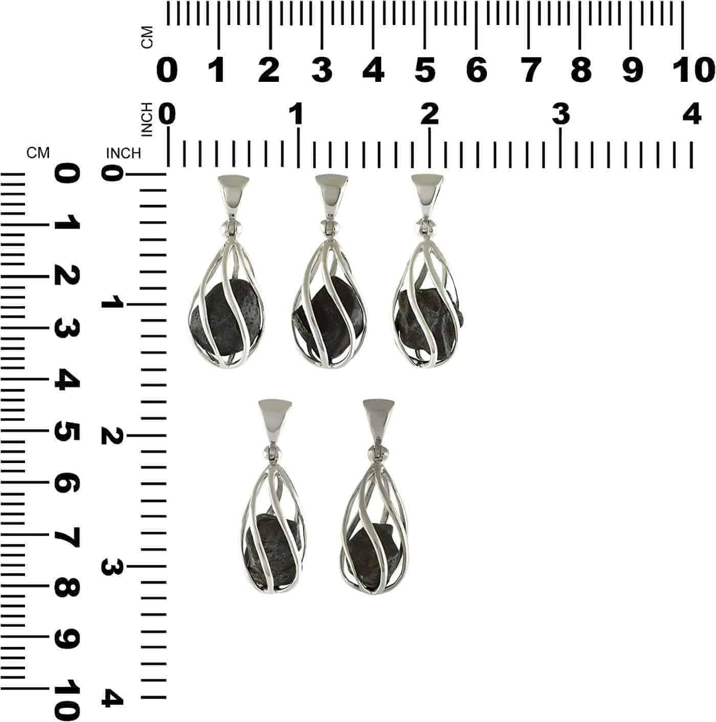 Starborn Agoudal Meteorite Spiral Cage Pendant in Sterling Silver