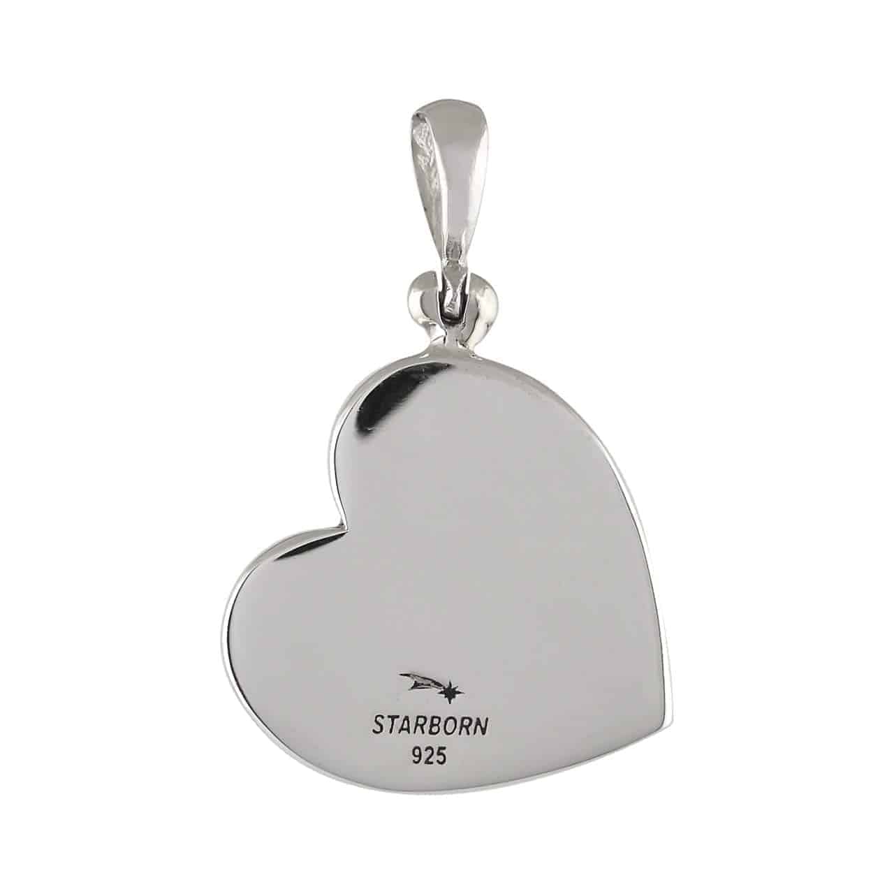 Starborn Ammolite Heart Pendant Sterling Silver - Large