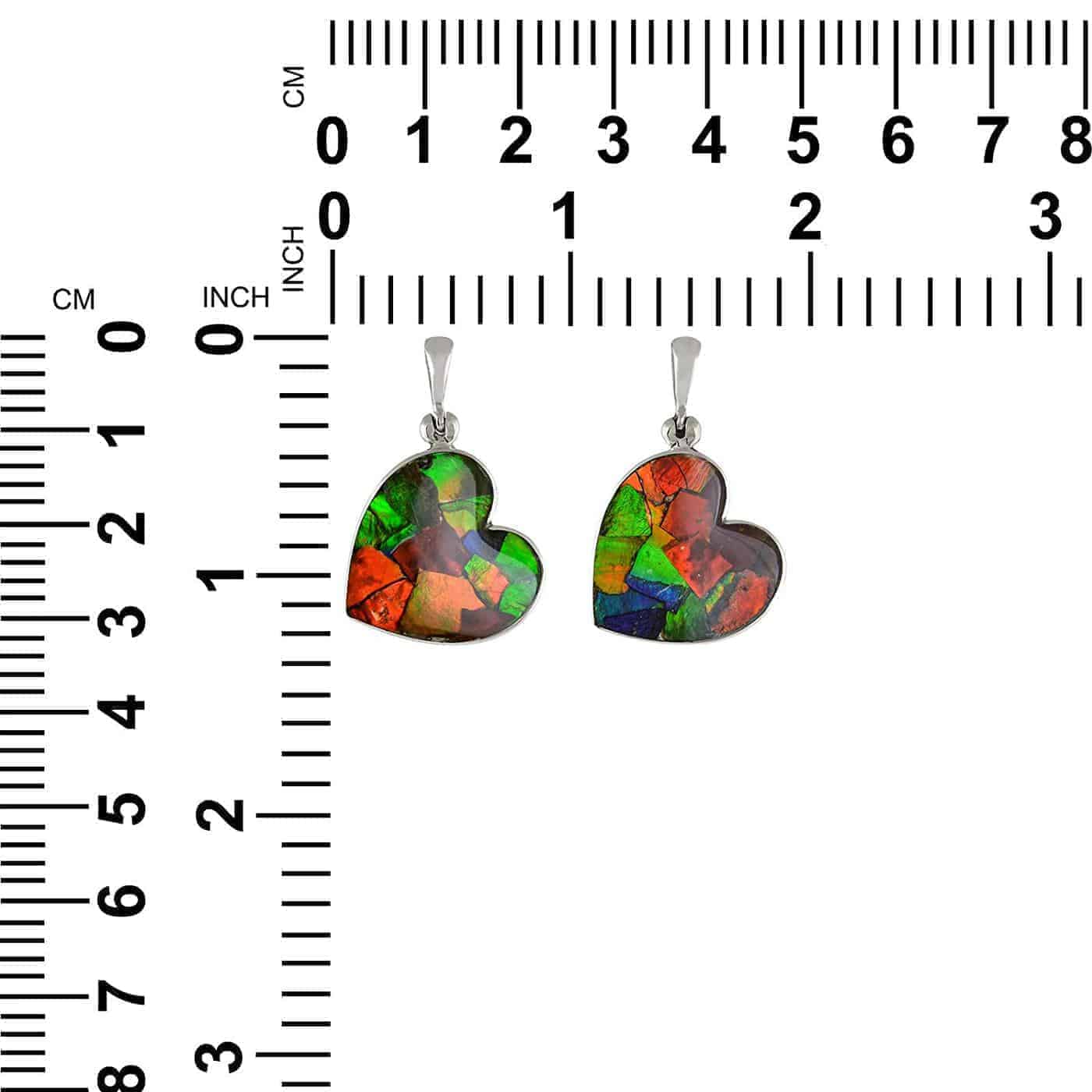 Starborn Ammolite Heart Pendant Sterling Silver - Large