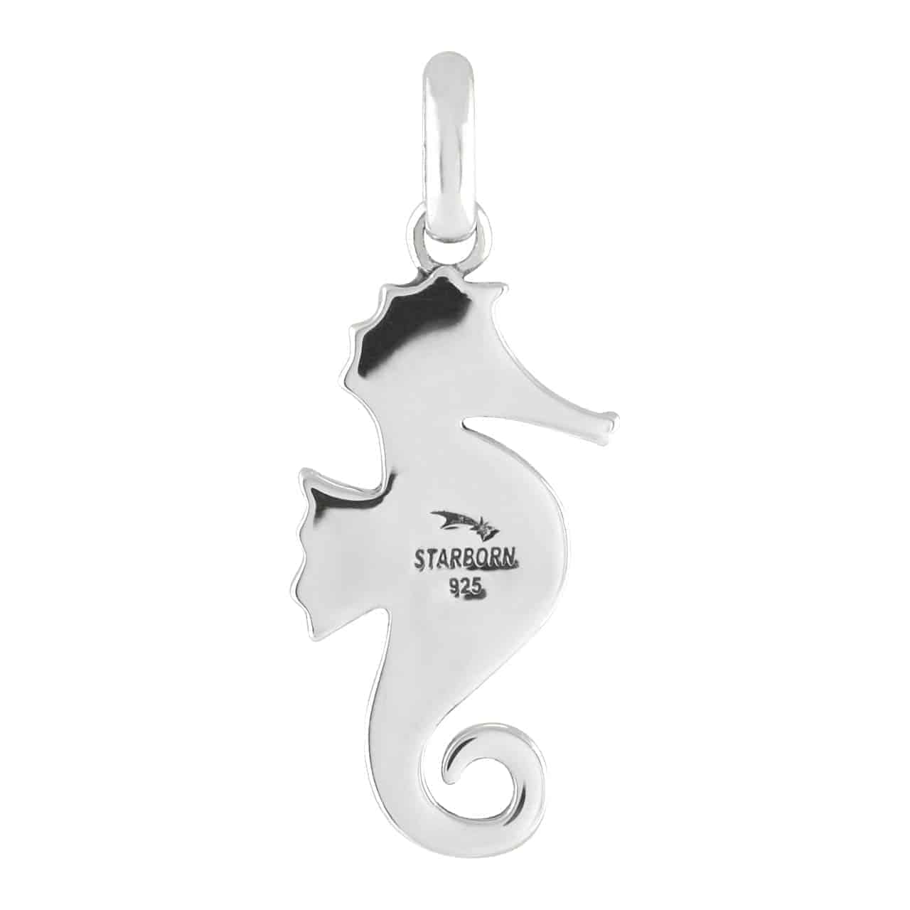 Starborn Ammolite Seahorse Pendant in Sterling Silver
