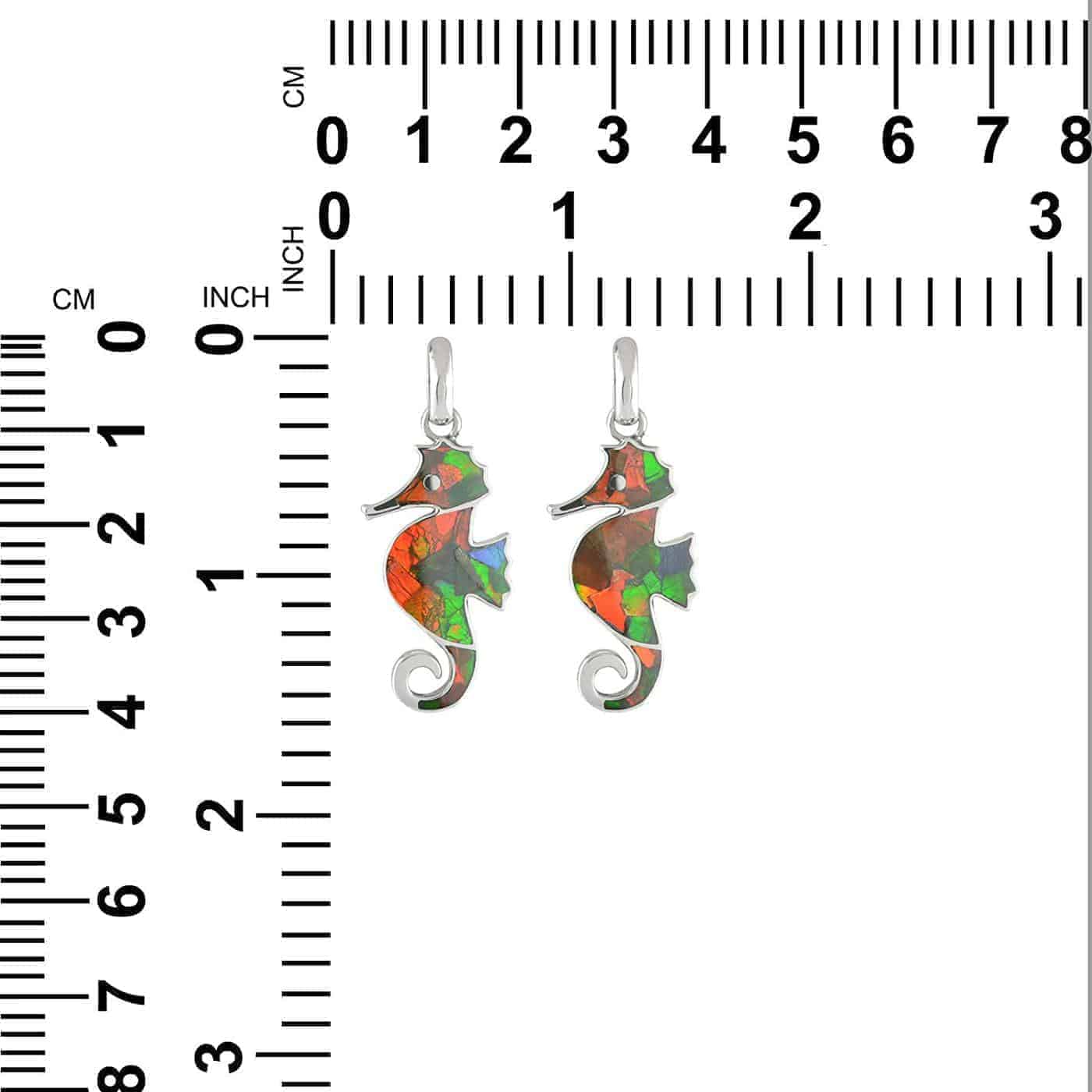 Starborn Ammolite Seahorse Pendant in Sterling Silver