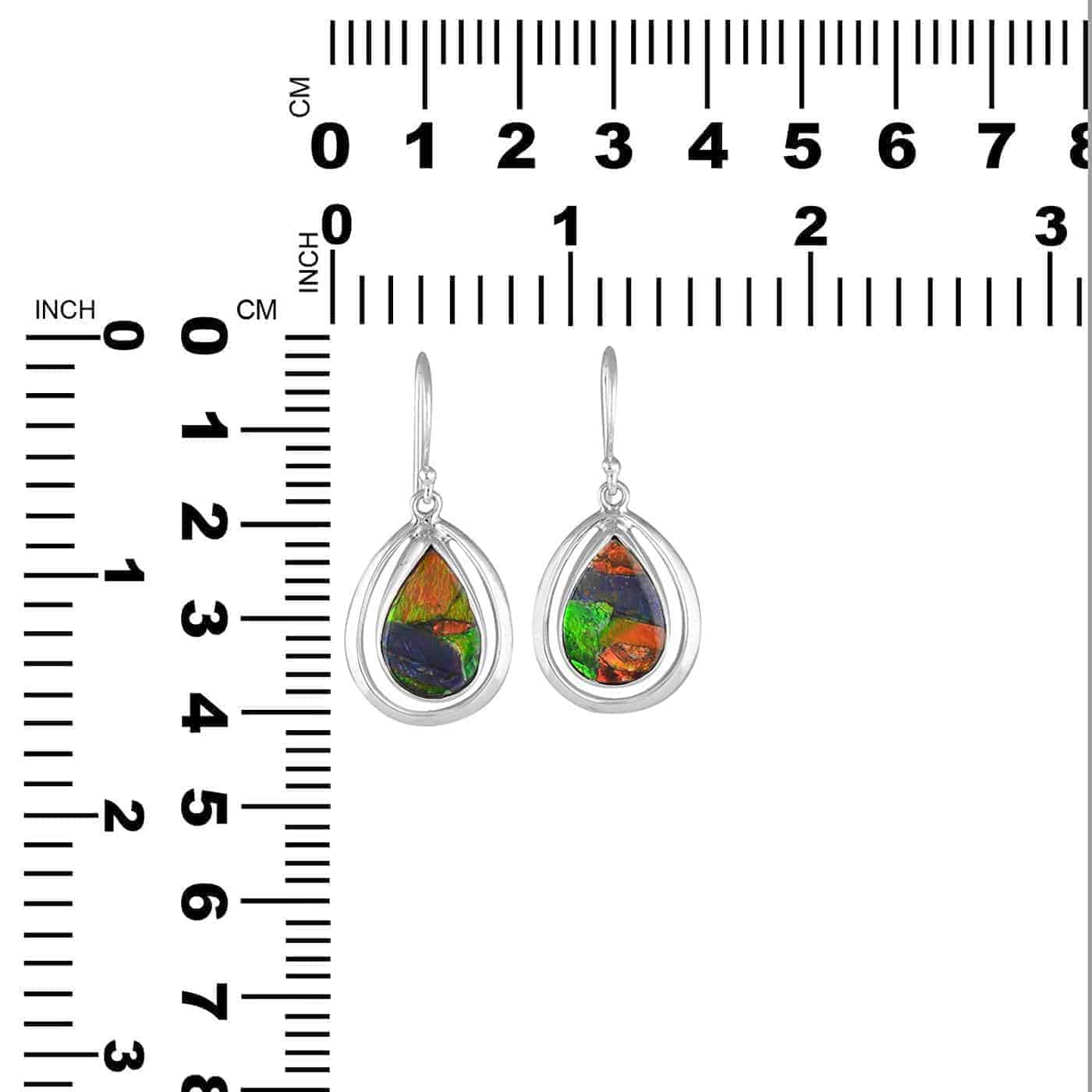 Starborn Ammolite Sterling Silver Drop Earrings