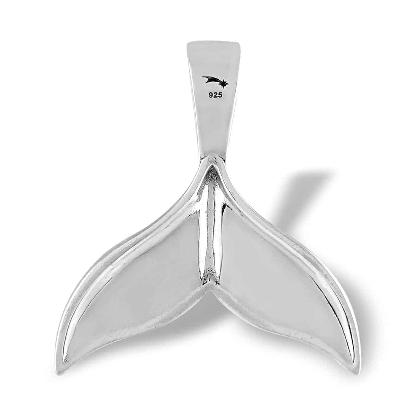 Starborn Ammolite Whale Tail Pendant in Sterling Silver