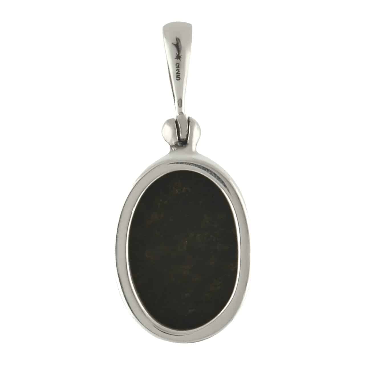 Starborn Faceted Ammolite Doublet Oval Pendant in Sterling Silver