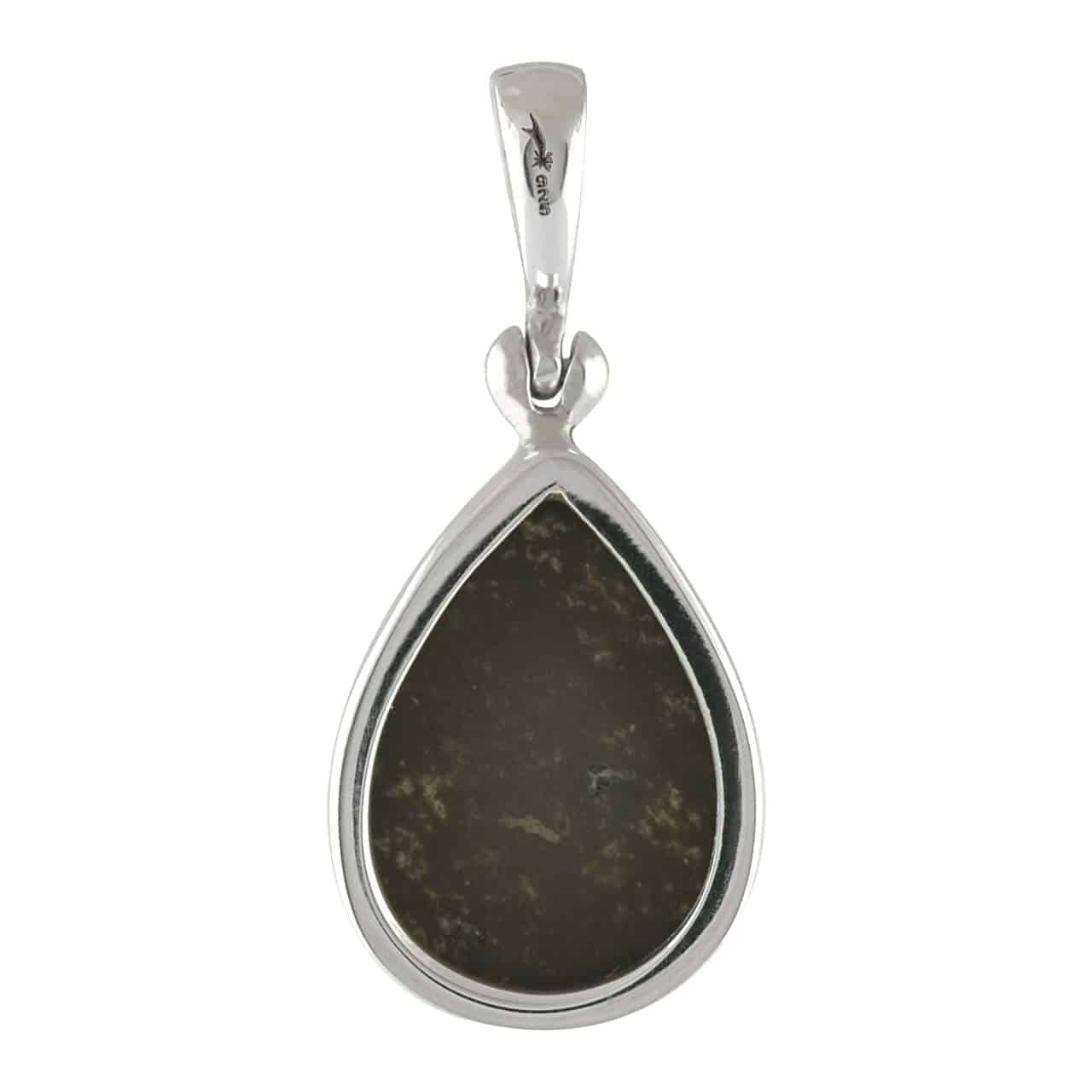 Starborn Faceted Ammolite Doublet Sterling Silver Pear Pendant - Small