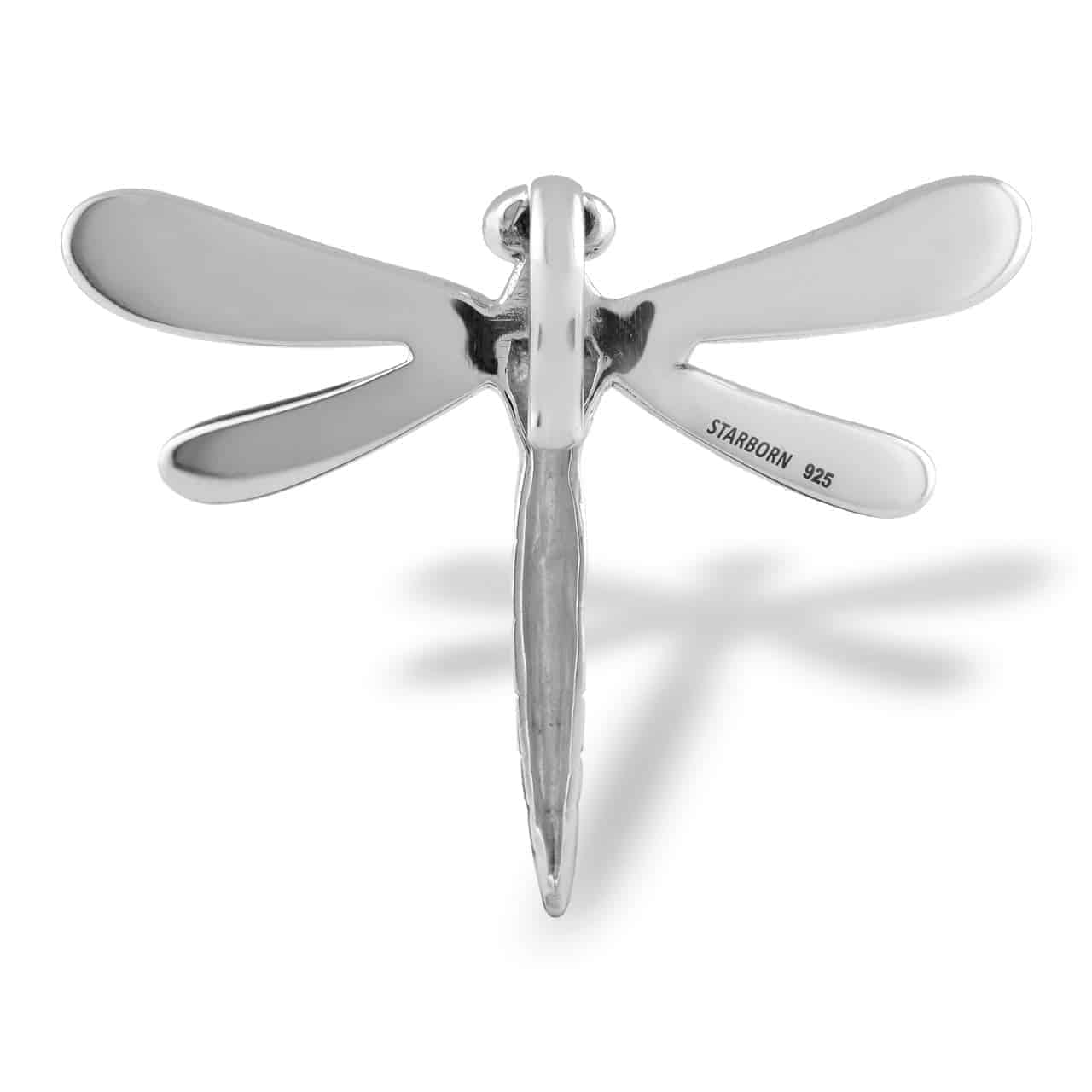 Starborn Ammolite and Sterling Silver Dragonfly Pendant
