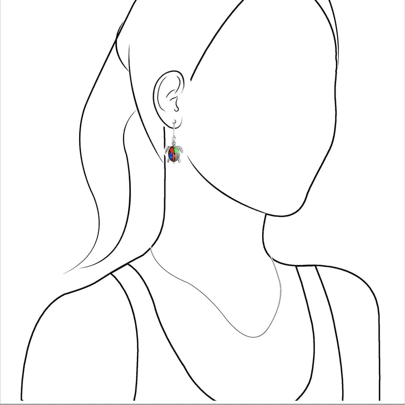Starborn Ammolite and Sterling Silver Sea Turtle Earrings