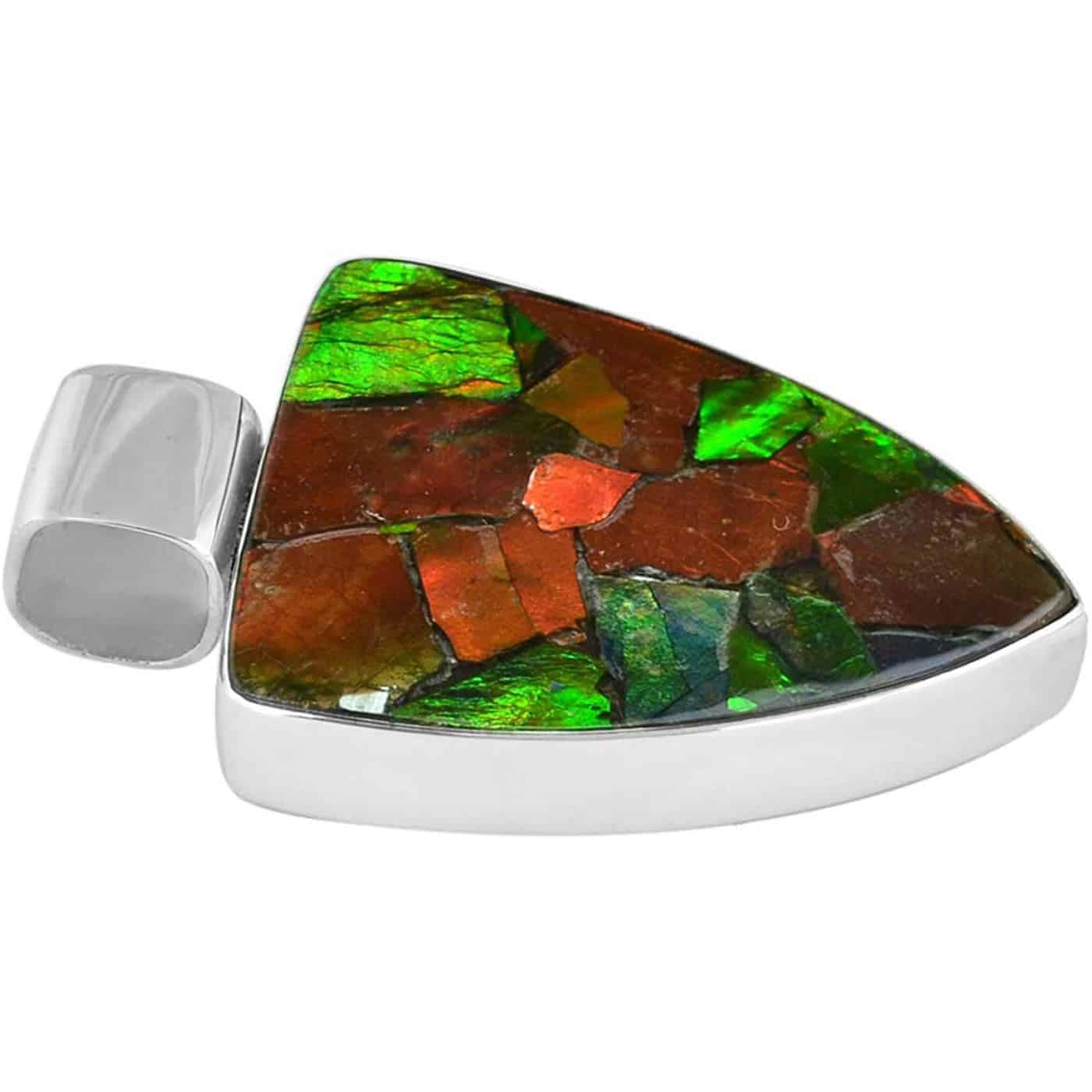 Starborn Ammolite and Sterling Silver Shield Pendant