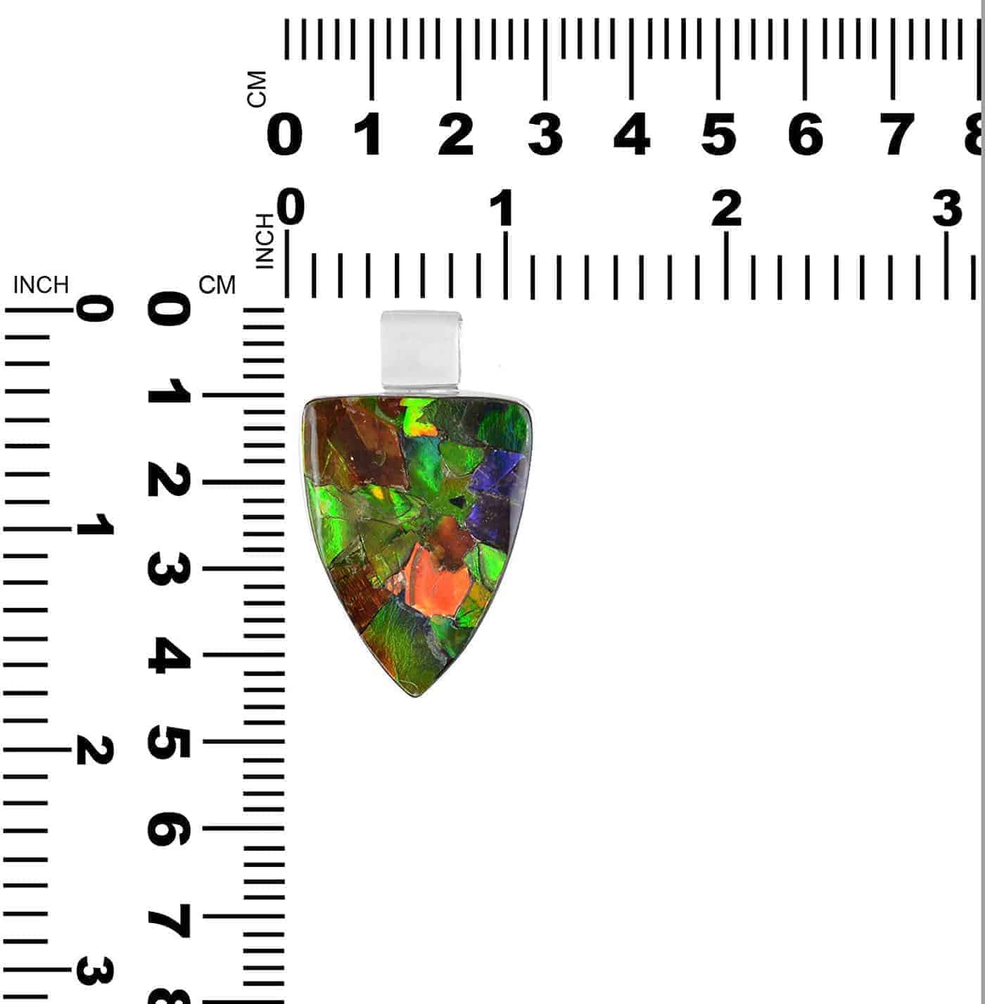 Starborn Ammolite and Sterling Silver Shield Pendant