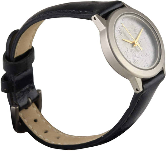 Starborn Muonionalusta Meteorite 20mm Watch with Black Leather Band