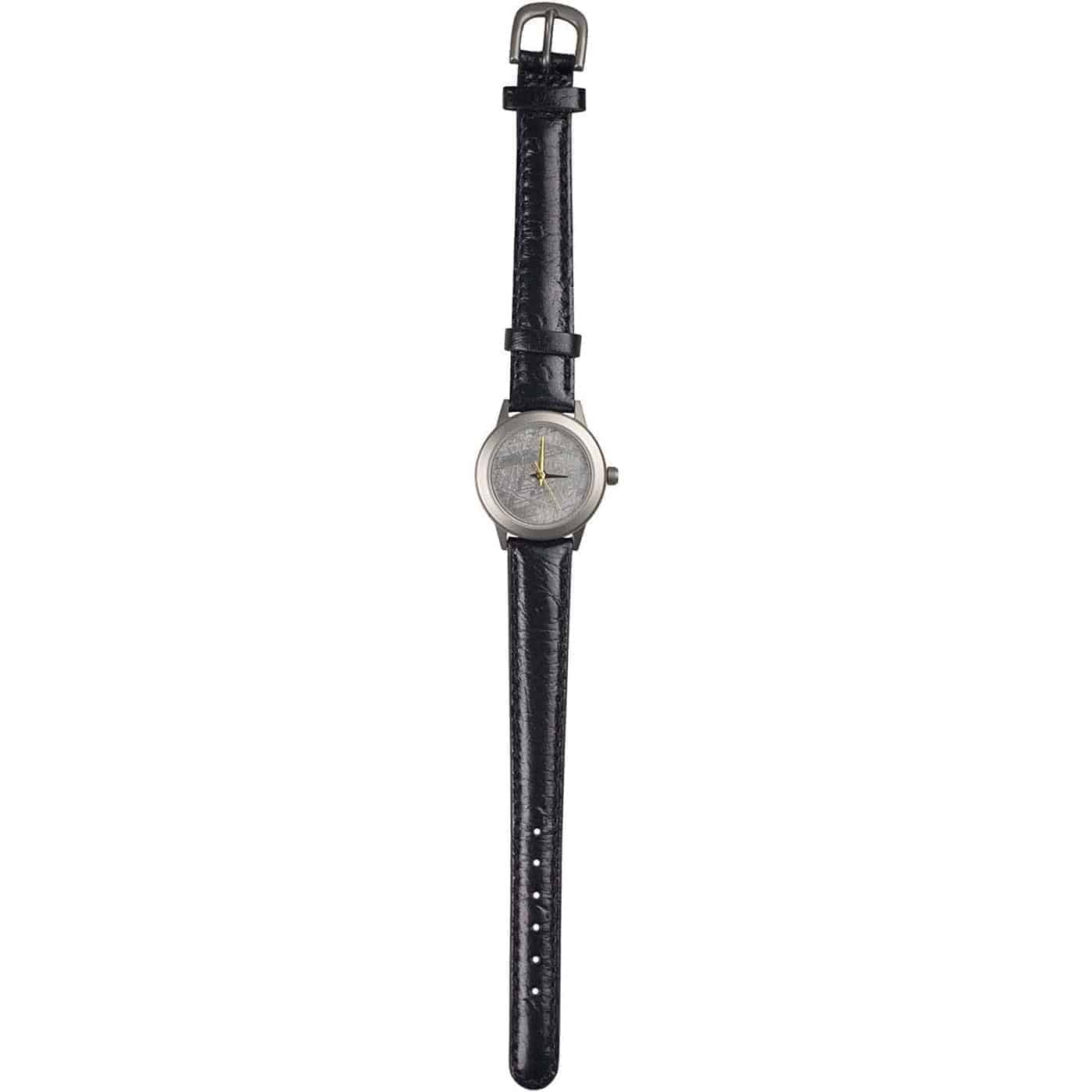 Starborn Muonionalusta Meteorite 20mm Watch with Black Leather Band