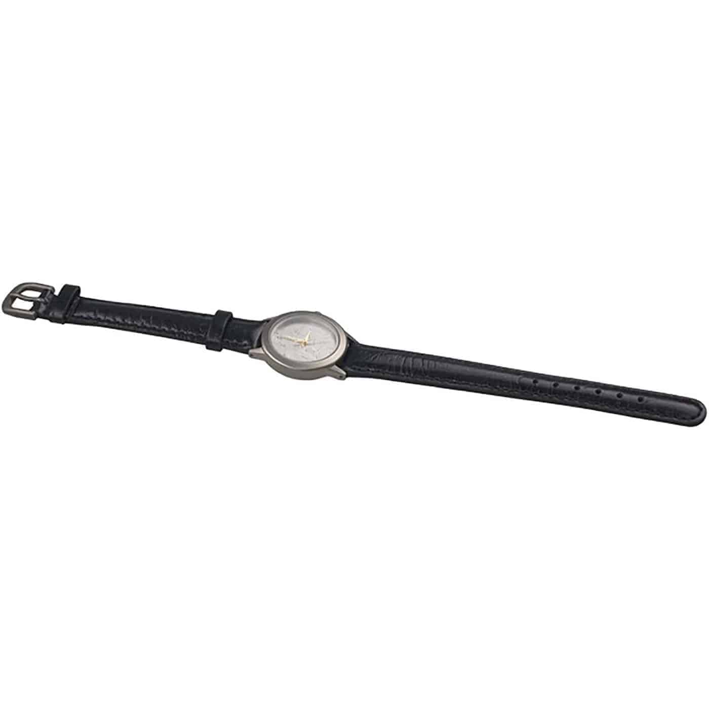 Starborn Muonionalusta Meteorite 20mm Watch with Black Leather Band