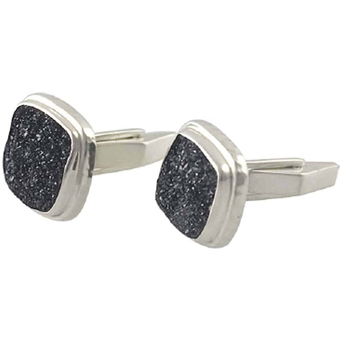 Starborn Men's Black Knight Square Drusy Cuff Links