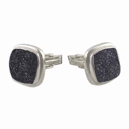 Starborn Men's Black Knight Square Drusy Cuff Links