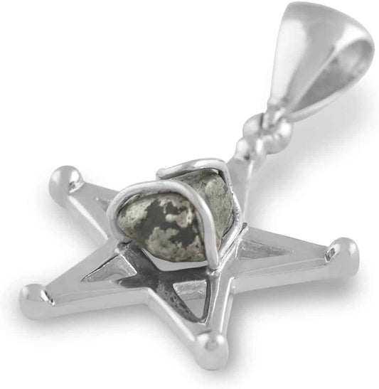 Starborn Campo del Cielo Meteorite Star Cage Pendant in Sterling Silver