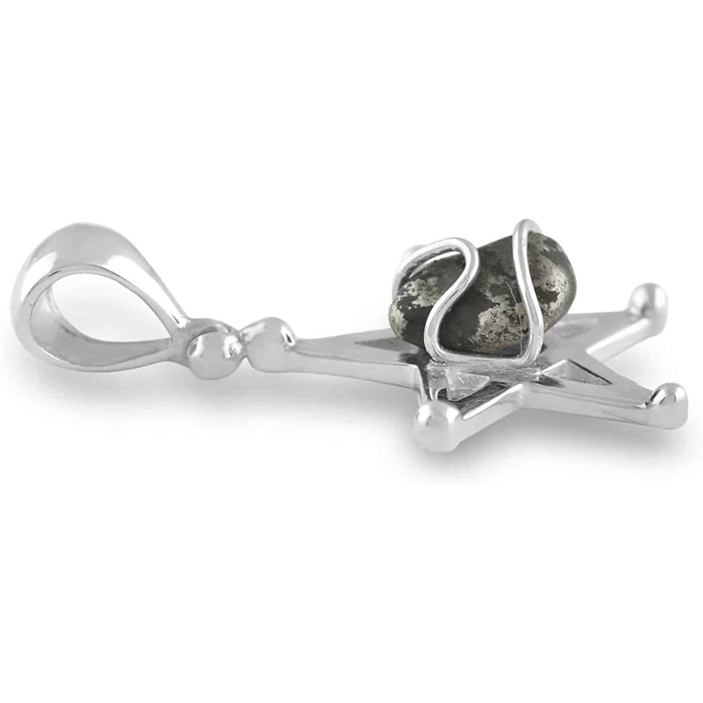 Starborn Campo del Cielo Meteorite Star Cage Pendant in Sterling Silver