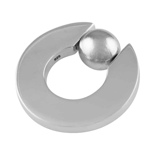 Sterling Silver Gibeon Meteorite Sphere Pendant