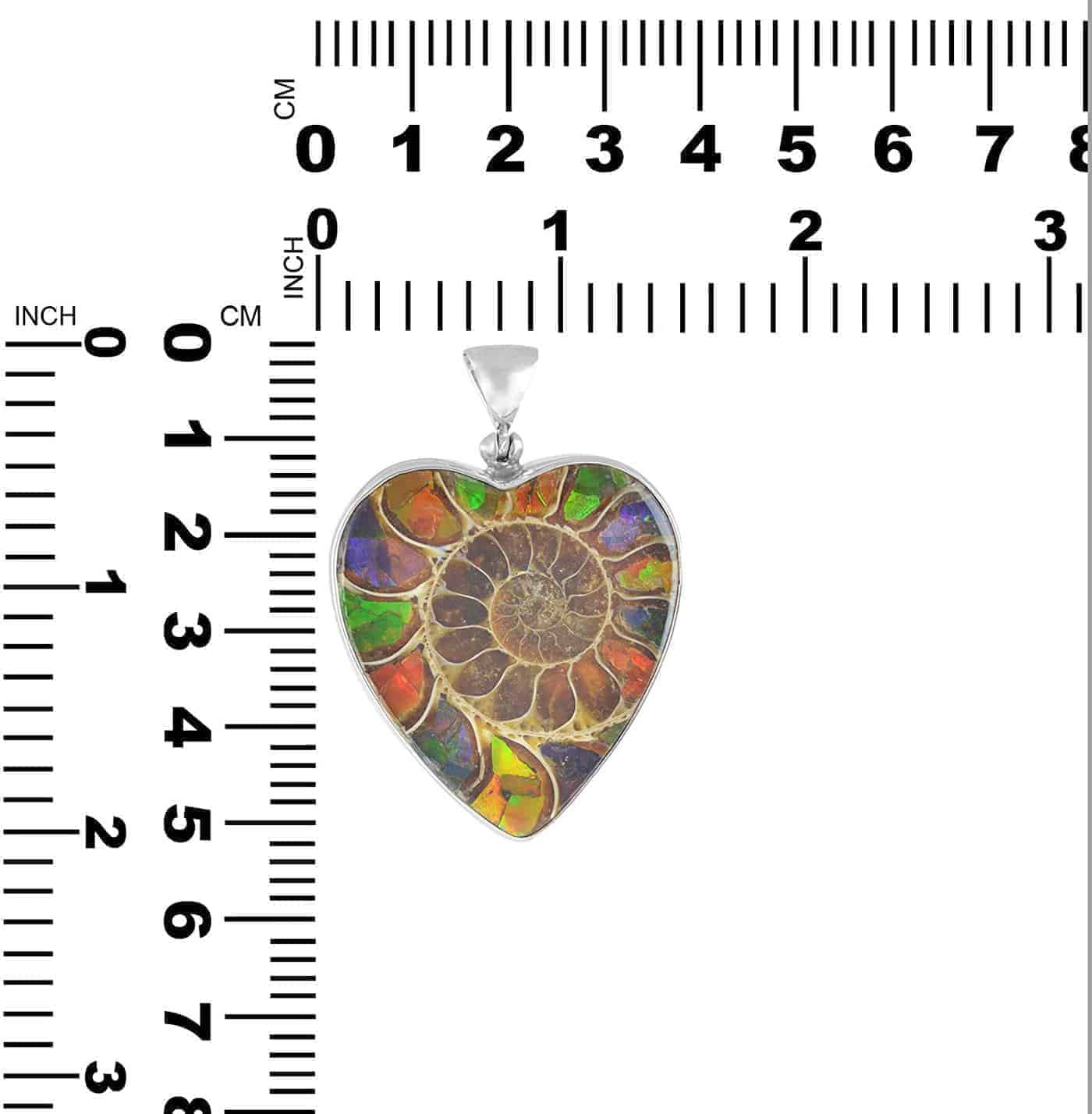 Starborn Sterling Silver Ammolite Inlay Heart Pendant