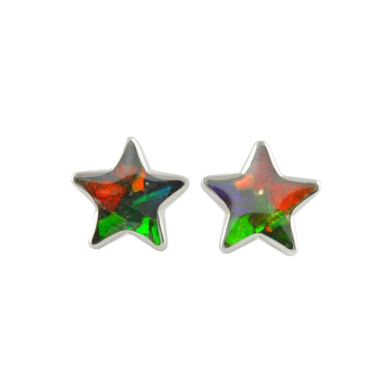 Starborn Ammolite Star Post Earrings in Sterling Silver