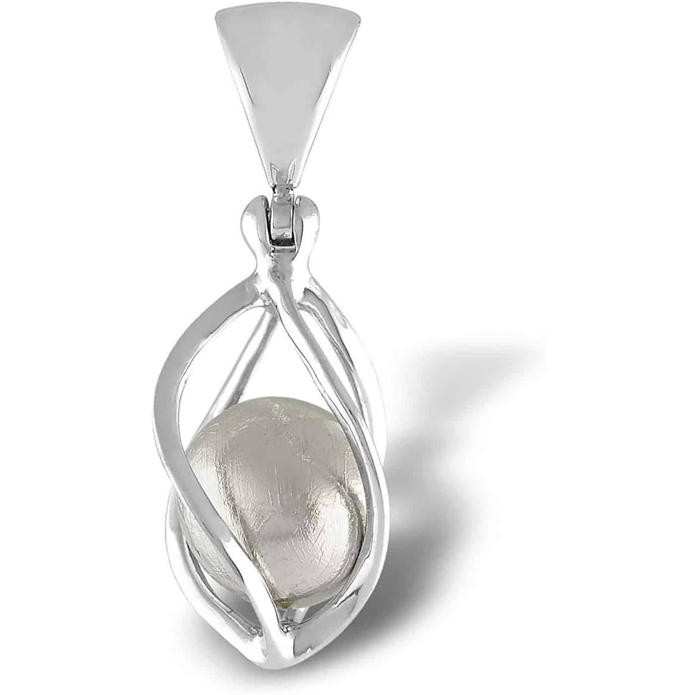 Starborn Genuine Muonionalusta Meteorite Sphere Cage Set Pendant in Sterling Silver