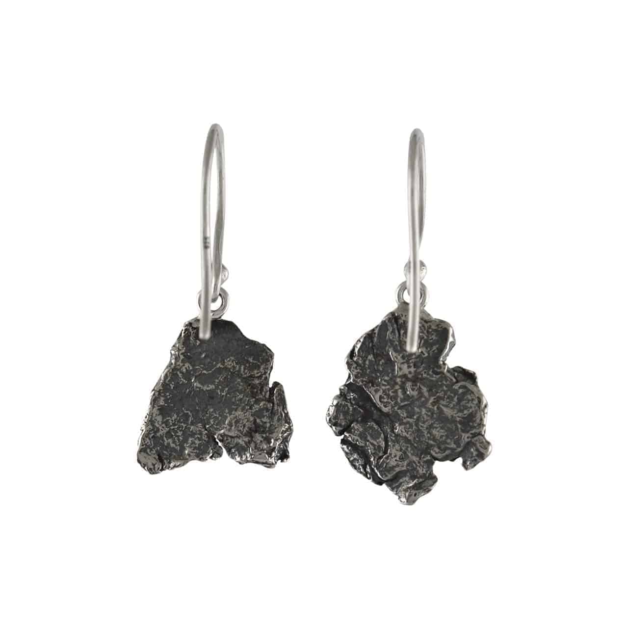 Starborn Campo del Cielo Meteorite Dangle Earrings in Sterling Silver